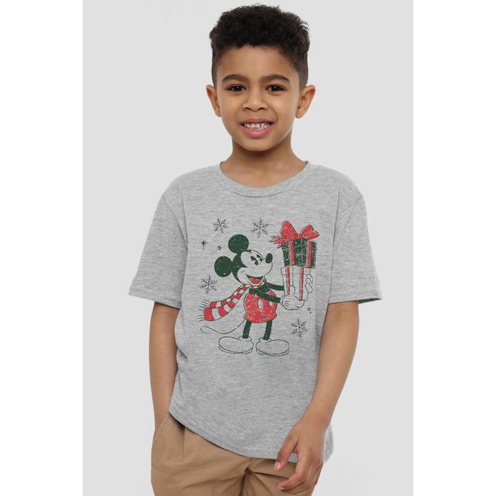 Actual product image Disney Childrens/Kids Mickey Mouse Present Christmas T-Shirt (140)