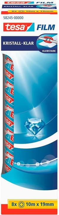 Produktbild tesa 8x tesafilm KRISTALL-KLAR, hochtransparent, alterungsbeständig, mit starker Haftung (19 mm)