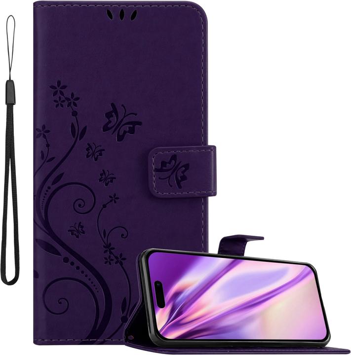 Actual product image Cadorabo Cover for Apple iPhone 14 PRO MAX in Flower Book Style (Apple iPhone 14 Pro Max)