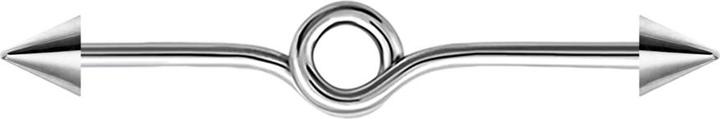 Star Piercing Barbell silber Schleife mit zwei Cones (ohne Messing, Chirurgenstahl 316L)