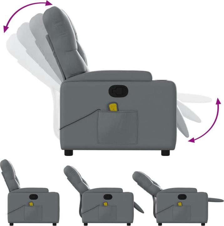 Produktbild VidaXL Massagesessel Grau Kunstleder,Farbe: Grau,Material