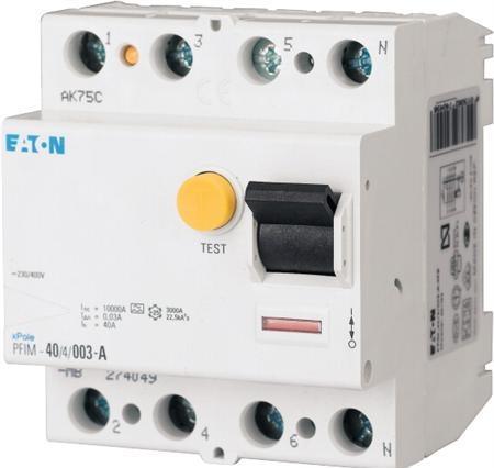 Immagine prodotto Eaton Fejlstrømsafbryder, 4 poli, 300 mA, classe A, Bredde 4 moduler