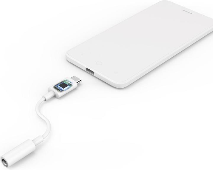 Produktbild Hama USB-C-Adapter auf 3,5-mm-Audiobuchse, Weiss (USB Typ C, 3.5mm Klinke)