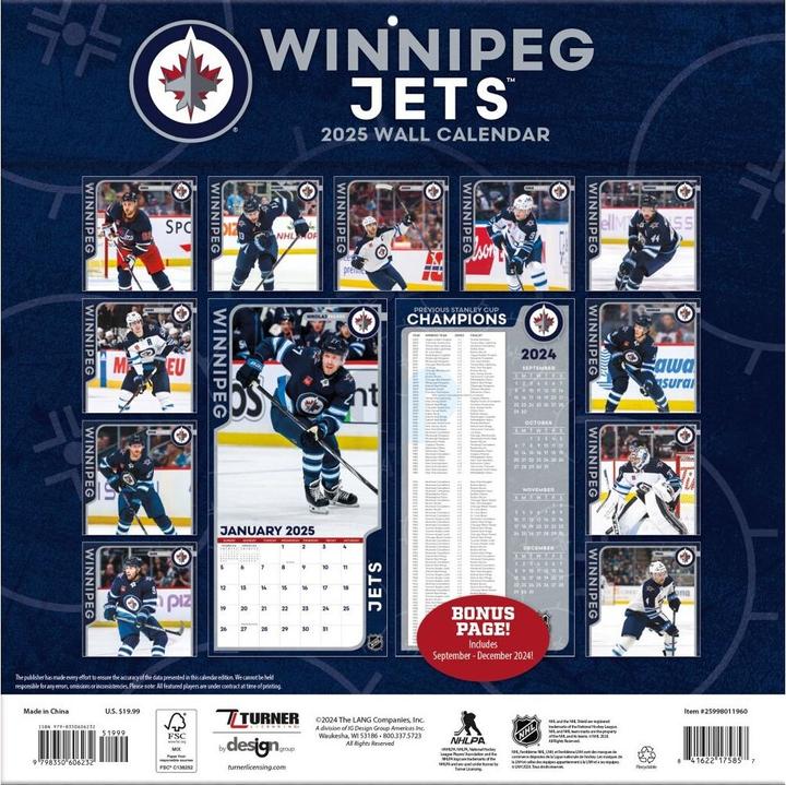Image du produit NHL - Winnipeg Jets- Calendrier mural d'équipe 30,5 x 30,5 cm 2025 (30,5 x 30,5 cm, Français, Italien, Espagnol, Allemand, Anglais)