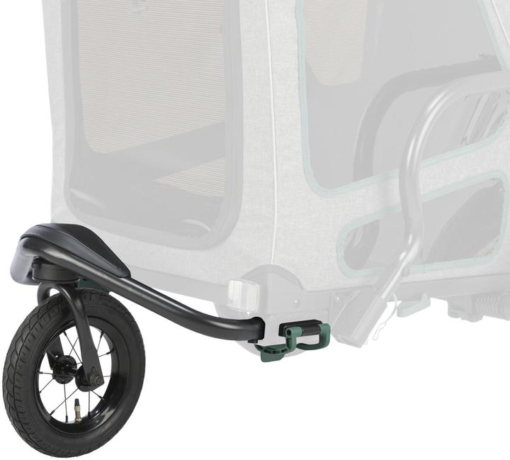 Trixie Jogger Conversion Kit for Bicycle Trailer, Grey/Sage (Dog, Reflectors)