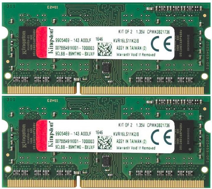 Actual product image Kingston ValueRAM (2 x 4GB, 1600 MHz, DDR3L-RAM, SO-DIMM)