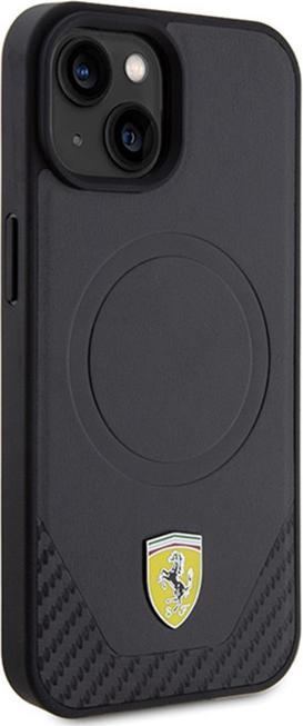 Actual product image Ferrari FEHMP15SPTEK iPhone 15 6.1" czarny/black hardcase Carbon Metal Logo MagSafe (Apple iPhone 15)
