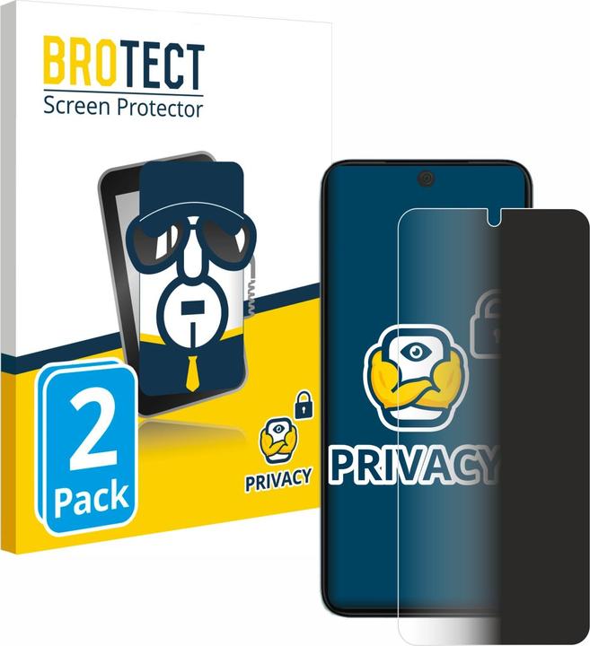 Productafbeelding BROTECT Anti-spionnetje privacyfolie Beschermfolie tegen blauw licht (2 Stuk, Motorola Edge 30 Neo)