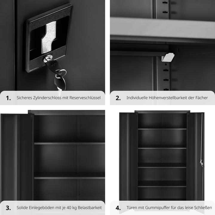 Image du produit tectake Armoire de classement (80 x 40 x 180 cm)