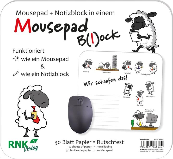 Image du produit Rnk 46653 - Mousepad Bloc "Wir schaafen das", 240 x 220 mm, 30 feuilles, 1 pièce
