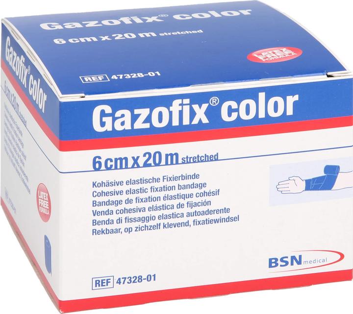 Produktbild BSN Gazofix color kohäsive Fixierbinde blau 20m x 6cm, 1 St BIN