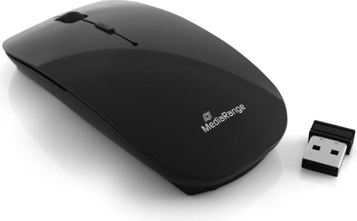 Produktbild MediaRange OPTISCHE MAUS KABELLOS MROS215 silent Klick schwarz (Kabellos)