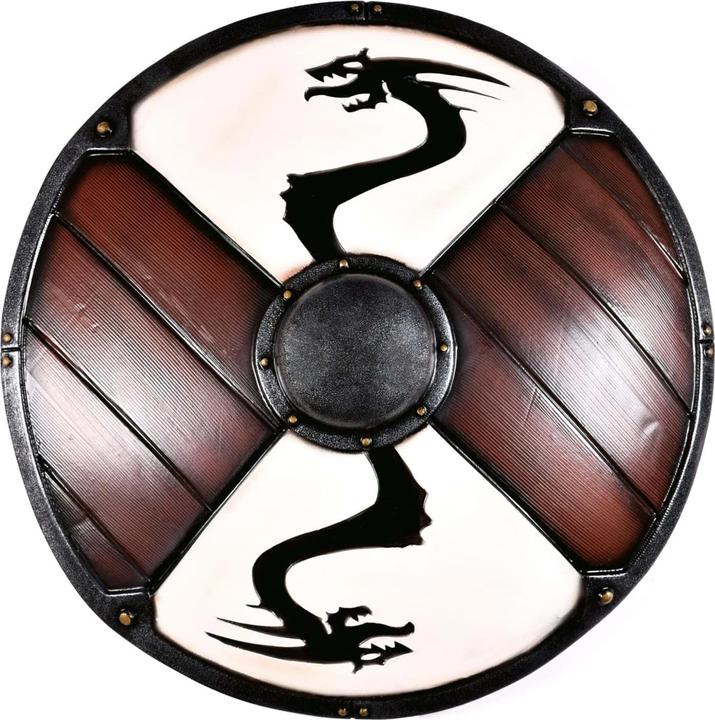 Produktbild Epic LARP Wikingerschild mit Drachenmotiv Weiss