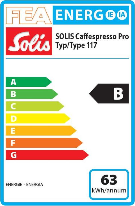 Energie-Label Solis Caffespresso Pro Typ 117