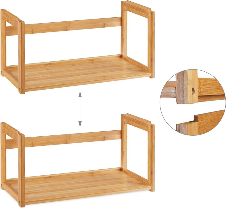 Actual product image Relaxdays Stacking Bamboo Shelf (60 x 30 x 30 cm)