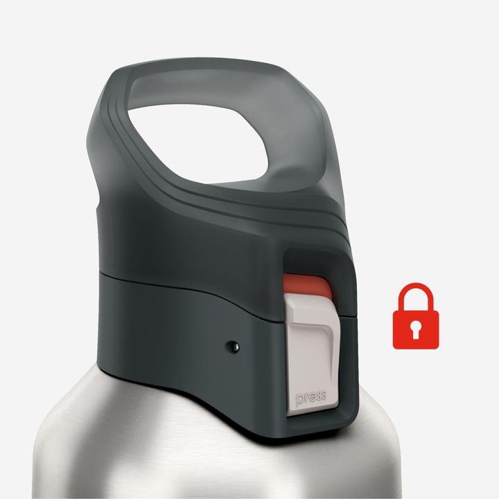 Immagine prodotto Quechua 1 L insulated stainless steel flask 900 with quick-release cap for hiking - Grey (1 l)