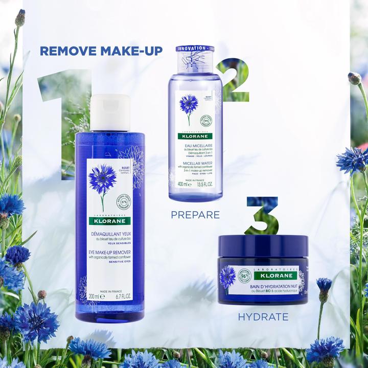 Actual product image Klorane Eye make-up remover with organic cornflower Sensitive eyes (Make-up remover, 200 ml)