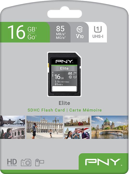 Actual product image PNY Elite (16 GB, SDHC, U1, UHS-I)