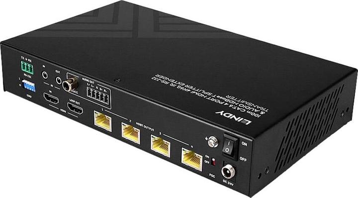 Produktbild Lindy 100m Cat.6 4 Port HDMI 4K60 HDBaseT Splitter Extender HDBaseT Transmitter mit eingebautem 4-Port-Spl