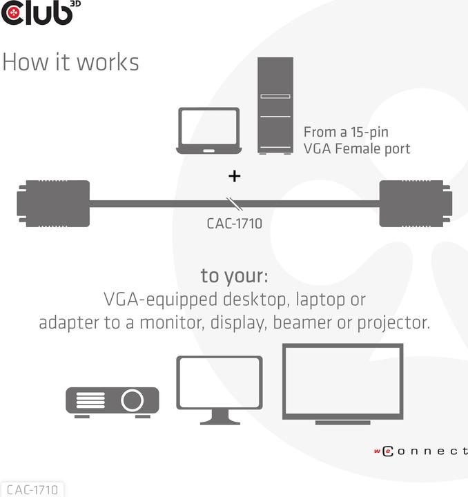 Produktbild Club 3D Club3D Kabel VGA > VGA St/St (10 m, VGA)