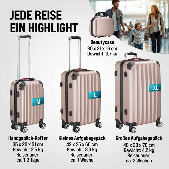 Actual product image Monzana Suitcase set (89 l, Hand luggage (up to 50 litres), M (50 - 90l), L (90 - 115l))