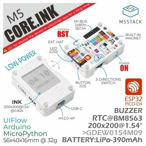 Image du produit M5Stack ESP32 Core Ink Kit de développement 1.5 E-Ink