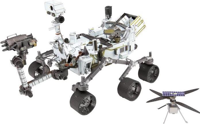 Actual product image Fascinations Metal Earth Space 3D Bricks : Mars Rover Perseverance & Ingenuity Helicopter