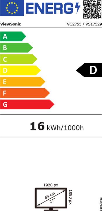 Energie-Label Viewsonic VG2755 (1920 x 1080 Pixel, 27")