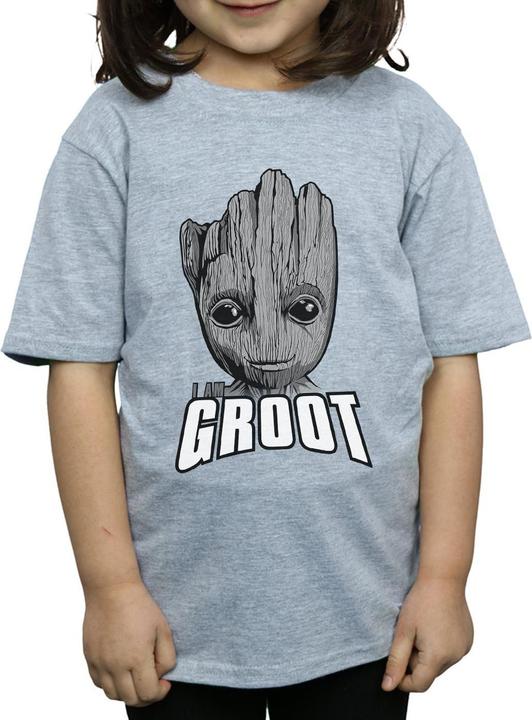 Image du produit - T-shirt GUARDIANS OF THE GALAXY GROOT FACE - Fille (152, 158)