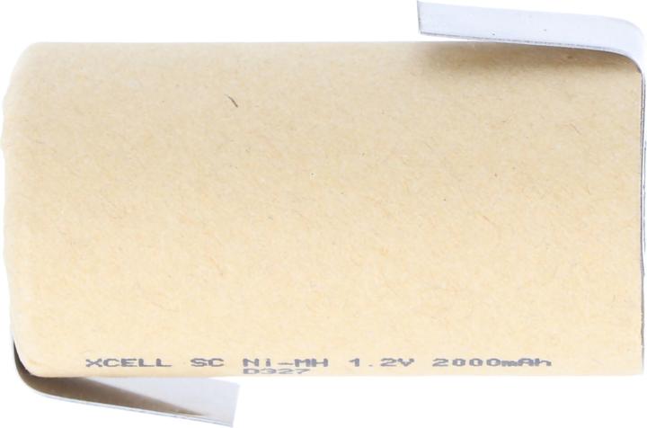 Produktbild AccuCell Akku Sub-C mit Lötfahne in Z-Form (Sub-C, 2200 mAh)
