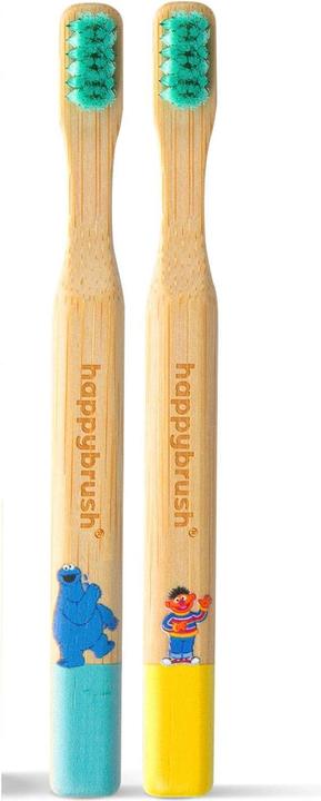 Actual product image happybrush Bamboo Sesame Street Soft manual toothbrush (Soft, 2 x)
