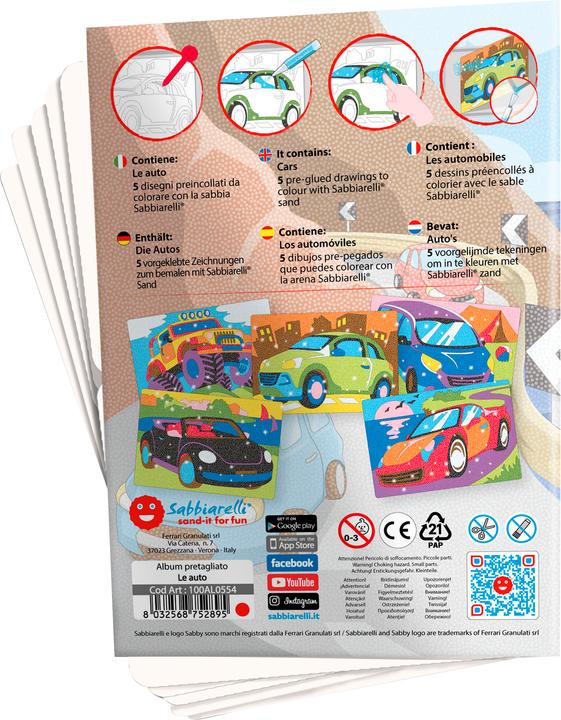Image du produit Sabbiarelli Sand-it for Fun Album Cars, 5 motifs (15 x 20 cm)