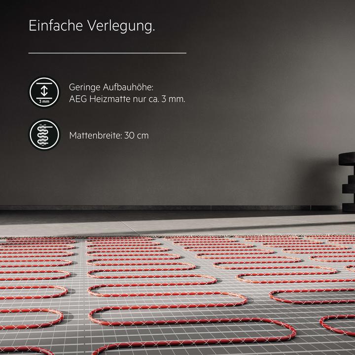 Produktbild AEG Haustechnik Wellness Thermo Boden TBSG 200/0.6, elektr. FBH, Heizmatte 0,6 m², für geflieste Duschen, 200 W/m²