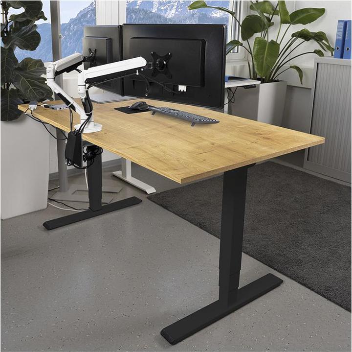 Actual product image Contini höhenverstellbarer Bürotisch 1.4x0.8m Eiche / Gestell schwarz