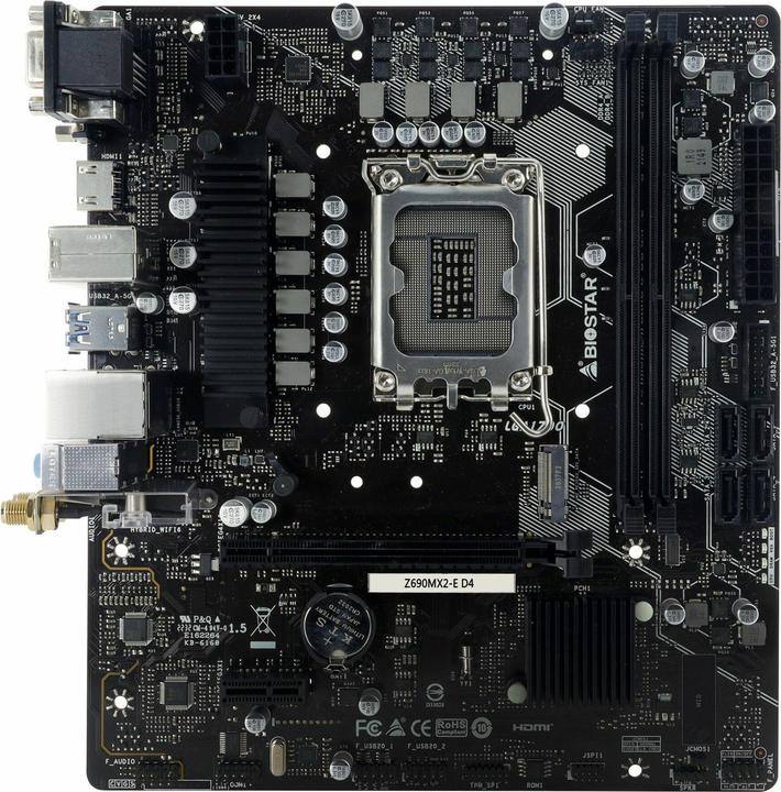 Produktbild Biostar Z690MX2-E D4 (LGA 1700, Intel Z690H, mATX)