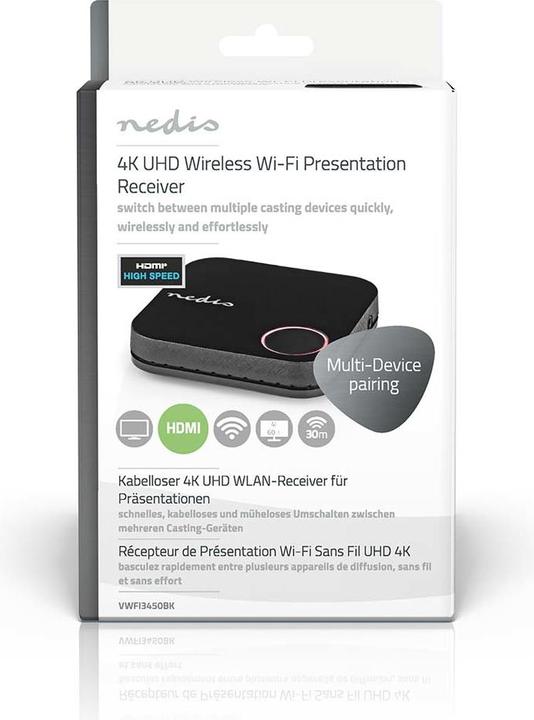 Actual product image Nedis Wireless HDMI™ Receiver | WLAN | 2400 MHz | 30.0 m (line of sight) | 4K@60Hz | 0.04 Gbps | PVC