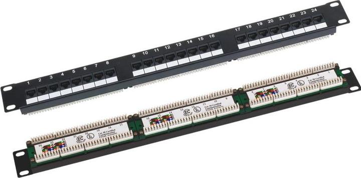 Produktbild Alantec Patchpanel UTP Cat.6 19 Zoll 1HE 24xRJ45 LSA