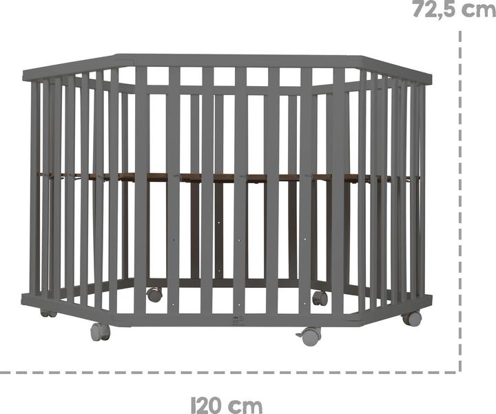 Image du produit Roba Parc hexagonal Greyish surpiqué (118.50 cm, 103.50 cm, Panneau de bois MDF)