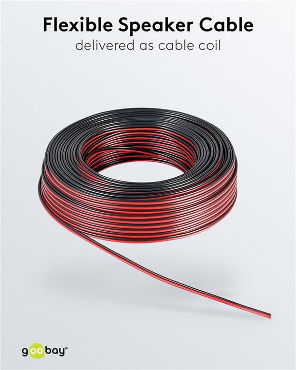 Image du produit Goobay Câble de haut-parleur rougenoir CU (25 m, 0.75 mm²² mm)