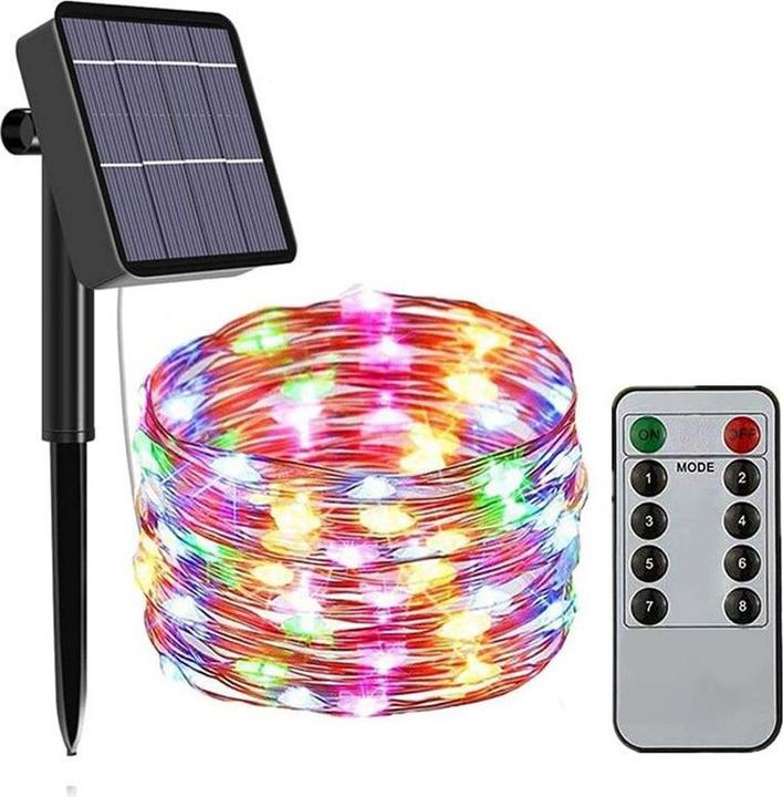 Hermex 22m Gartenbeleuchtung Solar-Lichterkette Leuchtgirlande LED RGB (22 m)