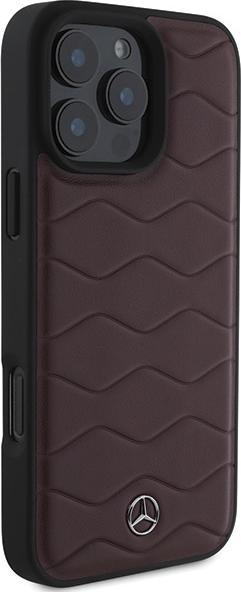 Actual product image Mercedes MEHCP16X23RWRSR iPhone 16 Pro Max 6.9" czerwony/red hardcase MB Waves Leather (Apple iPhone 16 Pro Max)