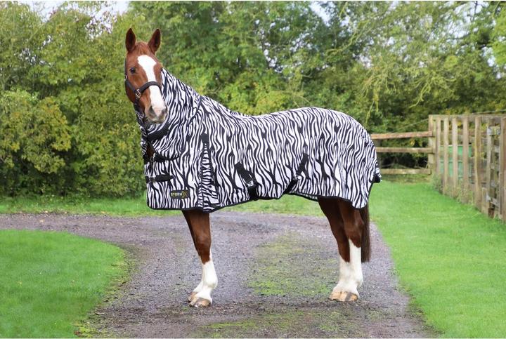 Actual product image Hy Stormx Original Zebra Pattern Fly Protection Horse Blanket (213 cm)