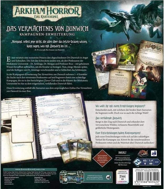 Actual product image FFG FFGD1166 - Arkham Horror: Das Vermächtnis von Dunwich (DE-Kampagnen-Erweiterung) (German)