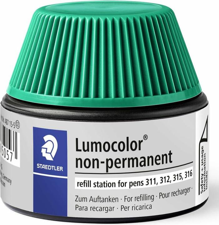 Immagine prodotto Staedtler LUMOCOLOR REFILL STATIONS - Ricarica di inchiostro solubile in acqua (Verde, 1 x)