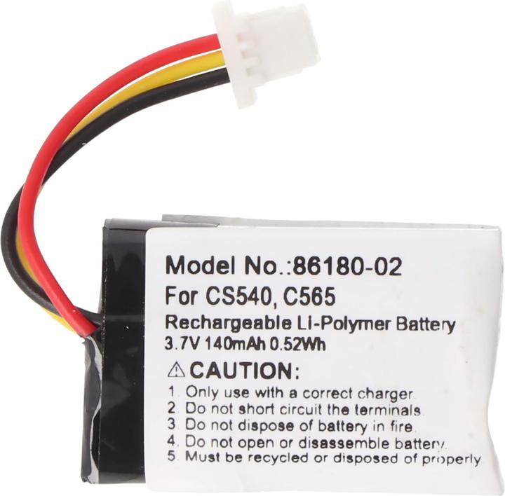 Produktbild AccuCell Akku passend für PLANTRONICS CS540, C565 Li-Polymer 3.7V 140mAh 0.5Wh mit 3-poligem Stecker (CS540)