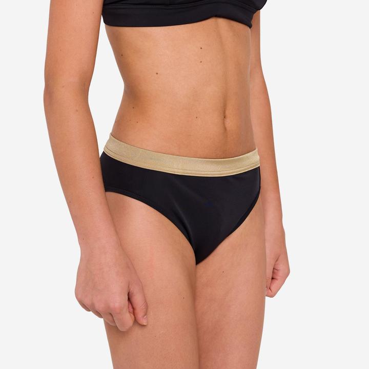 Image du produit Olaian Bas de maillot de bain surf Fille - 900 Buddy noir et or (140)