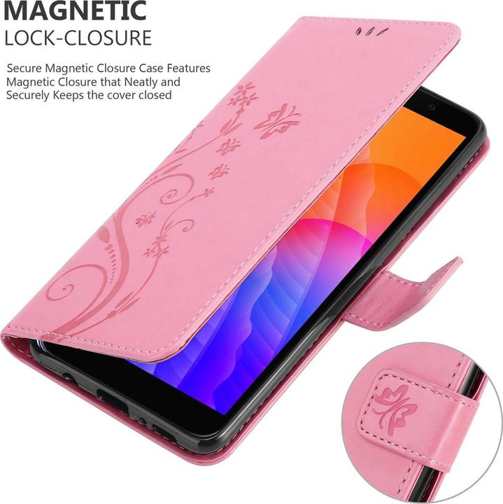 Actual product image Cadorabo Flower Book Cover (Huawei Y5p)