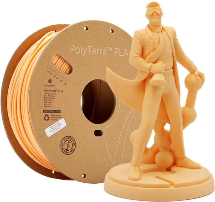 Image du produit Polymaker PolyTerra PLA - Peach - 2.85mm (PLA, 2.85 mm, 1000 g, Orange)