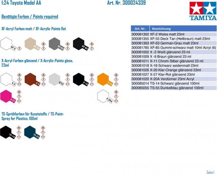 Actual product image Tamiya Toyoda Model AA