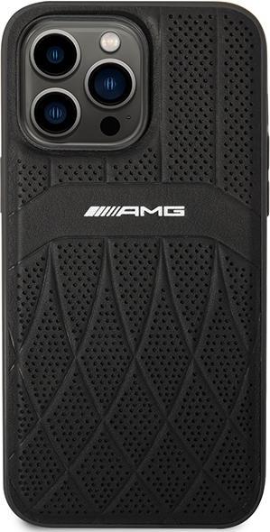 Actual product image Mercedes AMG AMHMP14XOSDBK iPhone 14 Pro Max 6.7" czarny/black hardcase Leather Curved Lines MagSafe (Apple iPhone 14 Pro Max)